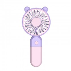 2024 cross-border USB small fan handheld rechargeable mini cartoon with stand desktop electric fan can be printed with logo