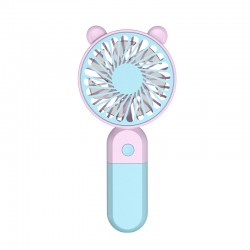 2024 cross-border USB small fan handheld rechargeable mini cartoon with stand desktop electric fan can be printed with logo
